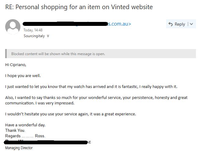 Vinted Italy Personal Shopping 597